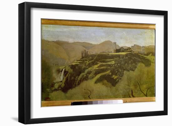 View of the Cascatelles by Tivoli Painting by Camille Corot (1796-1875) 19Th Century Sun. 0,26X0,41-Jean Baptiste Camille Corot-Framed Giclee Print