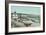 View of the Casino, Beach, and Pier - Santa Cruz, CA-Lantern Press-Framed Art Print