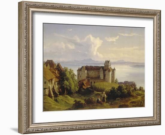 View of the Castle in Meersburg and the Lake Constance-Josef Moosbrugger-Framed Giclee Print