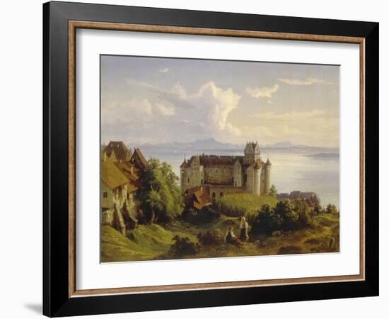 View of the Castle in Meersburg and the Lake Constance-Josef Moosbrugger-Framed Giclee Print