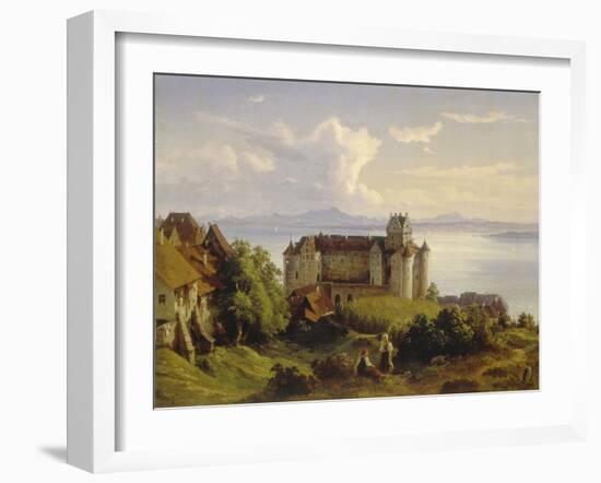 View of the Castle in Meersburg and the Lake Constance-Josef Moosbrugger-Framed Giclee Print