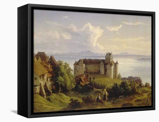 View of the Castle in Meersburg and the Lake Constance-Josef Moosbrugger-Framed Premier Image Canvas