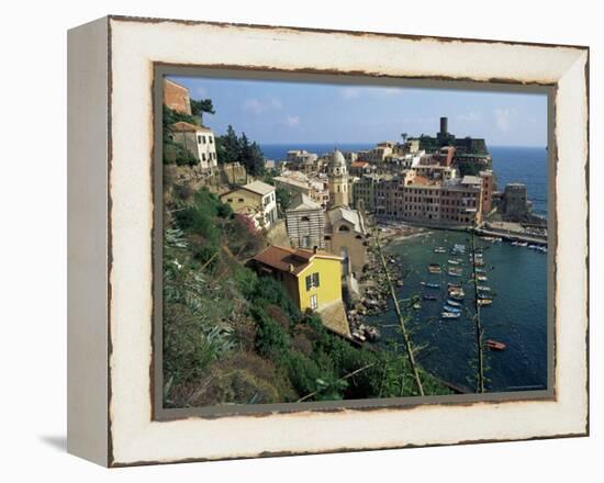 View of the Castle, Vernazza, Cinque Terre, Italian Riviera, Liguria, Italy-Sheila Terry-Framed Premier Image Canvas