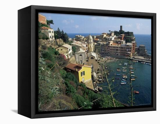 View of the Castle, Vernazza, Cinque Terre, Italian Riviera, Liguria, Italy-Sheila Terry-Framed Premier Image Canvas