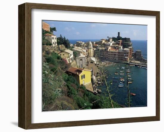 View of the Castle, Vernazza, Cinque Terre, Italian Riviera, Liguria, Italy-Sheila Terry-Framed Photographic Print