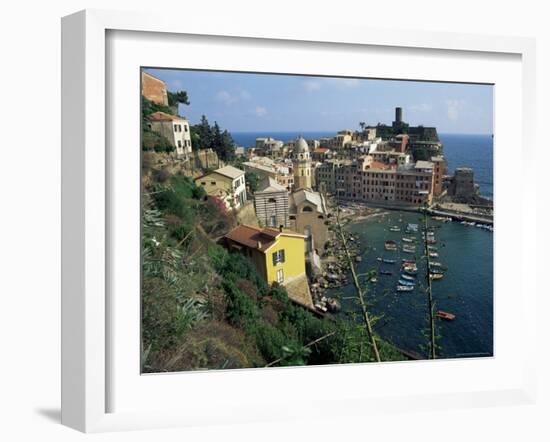 View of the Castle, Vernazza, Cinque Terre, Italian Riviera, Liguria, Italy-Sheila Terry-Framed Photographic Print