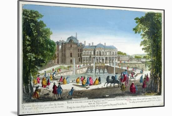 View of the Chateau de Saint-Cloud Near Versailles, Mid 18th Century-Martin Engelbrecht-Mounted Giclee Print