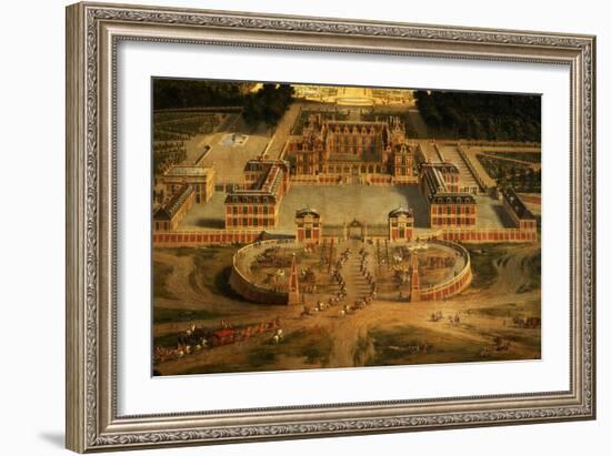 View of the Chateau, Gardens and Park of Versailles from the Avenue De Paris-Pierre Patel-Framed Giclee Print