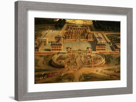 View of the Chateau, Gardens and Park of Versailles from the Avenue De Paris-Pierre Patel-Framed Giclee Print