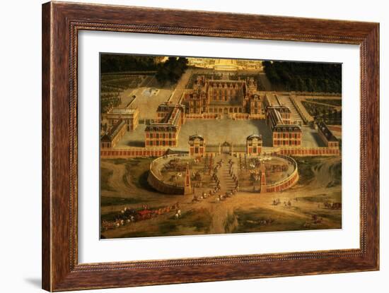 View of the Chateau, Gardens and Park of Versailles from the Avenue De Paris-Pierre Patel-Framed Giclee Print