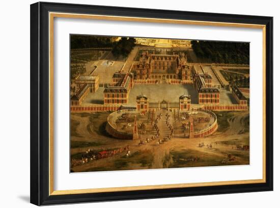 View of the Chateau, Gardens and Park of Versailles from the Avenue De Paris-Pierre Patel-Framed Giclee Print