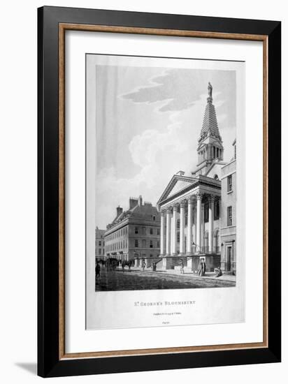 View of the Church of St George, Bloomsbury, London, 1799-Thomas Malton II-Framed Giclee Print