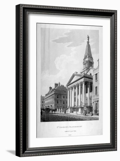 View of the Church of St George, Bloomsbury, London, 1799-Thomas Malton II-Framed Giclee Print