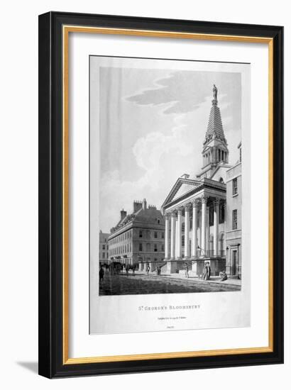 View of the Church of St George, Bloomsbury, London, 1799-Thomas Malton II-Framed Giclee Print