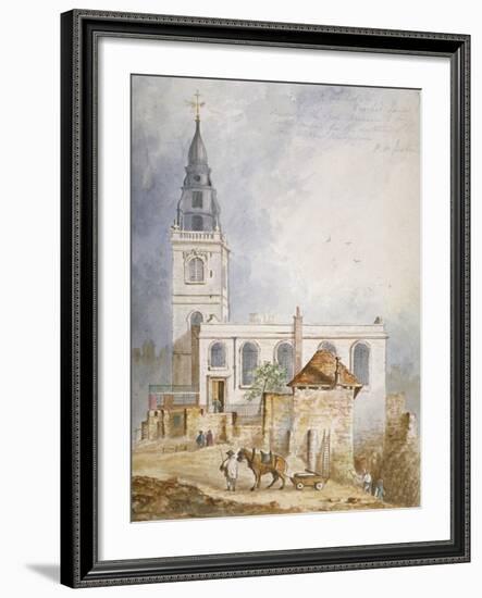 View of the Church of St Michael, Crooked Lane, City of London, 1831-Percy William Justyne-Framed Giclee Print