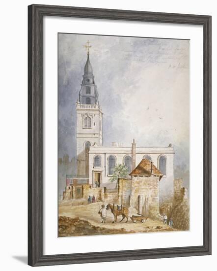 View of the Church of St Michael, Crooked Lane, City of London, 1831-Percy William Justyne-Framed Giclee Print