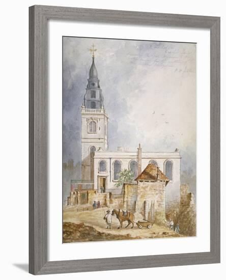 View of the Church of St Michael, Crooked Lane, City of London, 1831-Percy William Justyne-Framed Giclee Print