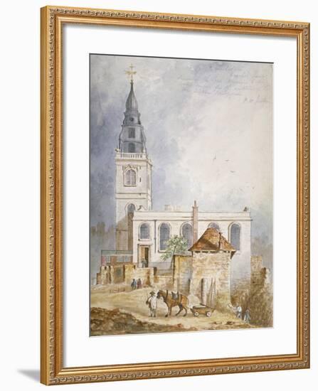 View of the Church of St Michael, Crooked Lane, City of London, 1831-Percy William Justyne-Framed Giclee Print