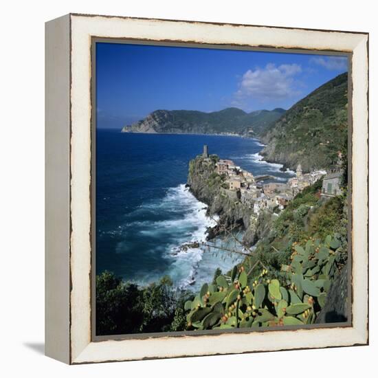 View of the Cinque Terre Village of Vernazza-Stuart Black-Framed Premier Image Canvas