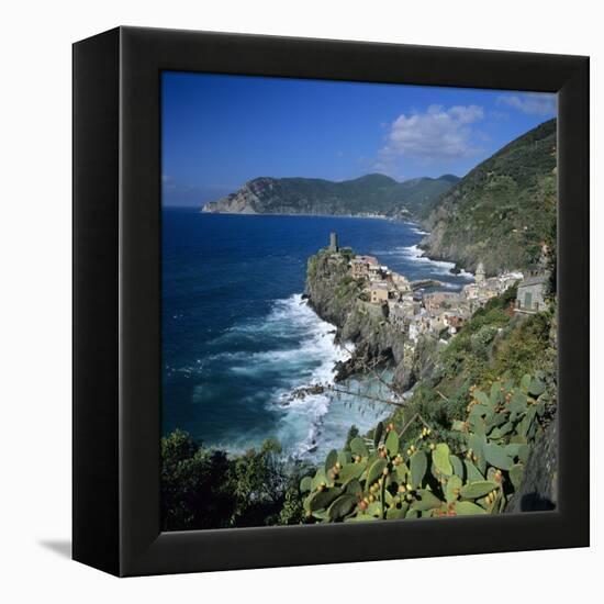 View of the Cinque Terre Village of Vernazza-Stuart Black-Framed Premier Image Canvas