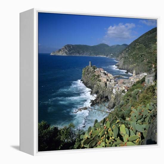 View of the Cinque Terre Village of Vernazza-Stuart Black-Framed Premier Image Canvas