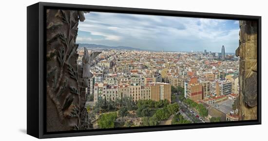 View of the city from Sagrada Familia, Barcelona, Catalonia, Spain-null-Framed Premier Image Canvas