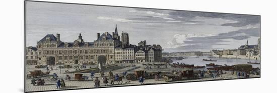 View of the City Hall of Paris and the Ile De La Cité-Jacques Rigaud-Mounted Giclee Print