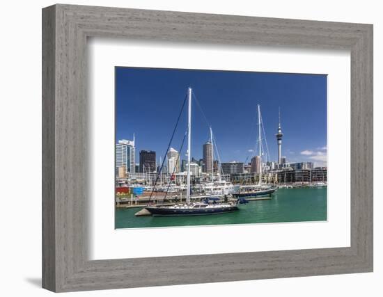 View of the City of Auckland from Auckland Harbour, North Island, New Zealand, Pacific-Michael Nolan-Framed Photographic Print