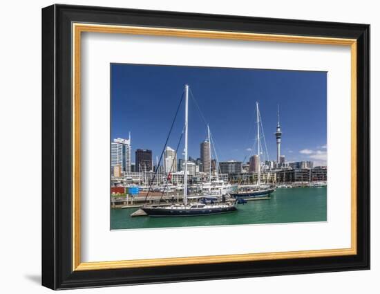 View of the City of Auckland from Auckland Harbour, North Island, New Zealand, Pacific-Michael Nolan-Framed Photographic Print