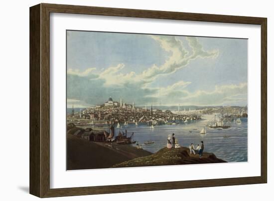 View of the City of Boston from Dorchester Heights-Robert Havell-Framed Premium Giclee Print