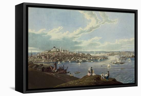 View of the City of Boston from Dorchester Heights-Robert Havell-Framed Stretched Canvas