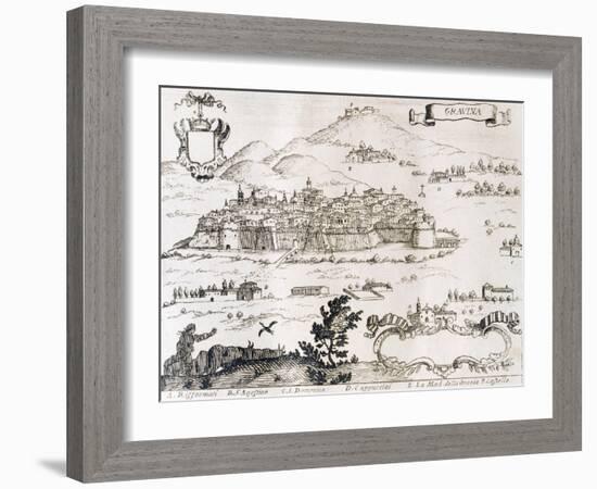 View of the City of Gravina and Neighboring Churches and Monasteries-Giovan Battista Pacichelli-Framed Giclee Print