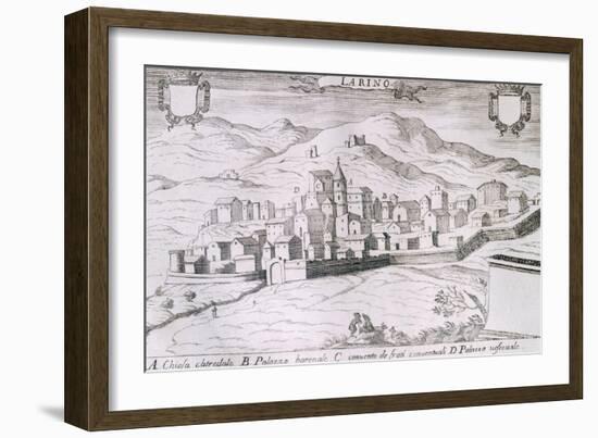 View of the City of Larino, Molise, from the Kingdom of Naples in Perspective-Giovan Battista Pacichelli-Framed Giclee Print