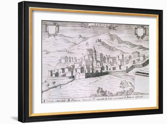 View of the City of Larino, Molise, from the Kingdom of Naples in Perspective-Giovan Battista Pacichelli-Framed Giclee Print
