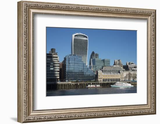 View of the City of London from the South Bank, London, England, United Kingdom, Europe-Ethel Davies-Framed Photographic Print