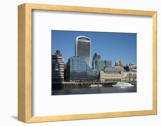 View of the City of London from the South Bank, London, England, United Kingdom, Europe-Ethel Davies-Framed Photographic Print