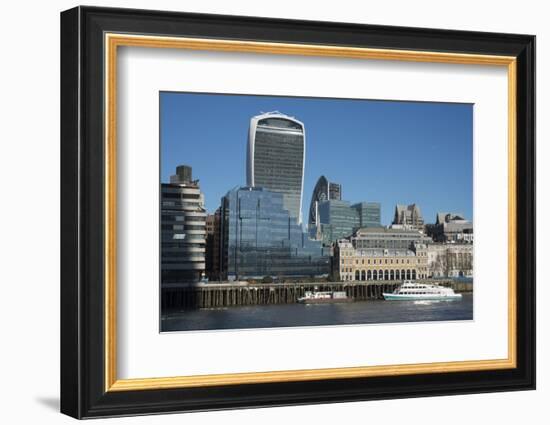 View of the City of London from the South Bank, London, England, United Kingdom, Europe-Ethel Davies-Framed Photographic Print