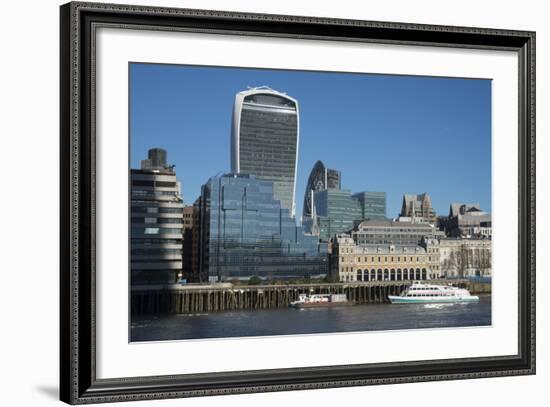 View of the City of London from the South Bank, London, England, United Kingdom, Europe-Ethel Davies-Framed Photographic Print