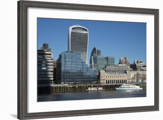 View of the City of London from the South Bank, London, England, United Kingdom, Europe-Ethel Davies-Framed Photographic Print