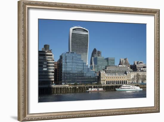 View of the City of London from the South Bank, London, England, United Kingdom, Europe-Ethel Davies-Framed Photographic Print