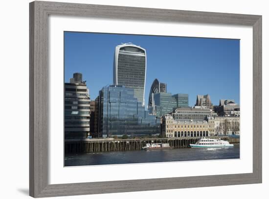 View of the City of London from the South Bank, London, England, United Kingdom, Europe-Ethel Davies-Framed Photographic Print
