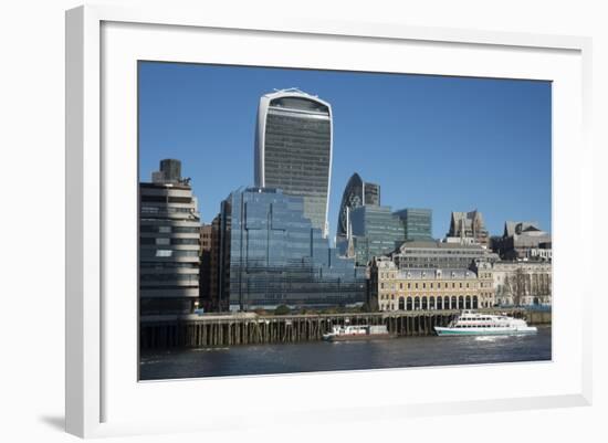 View of the City of London from the South Bank, London, England, United Kingdom, Europe-Ethel Davies-Framed Photographic Print