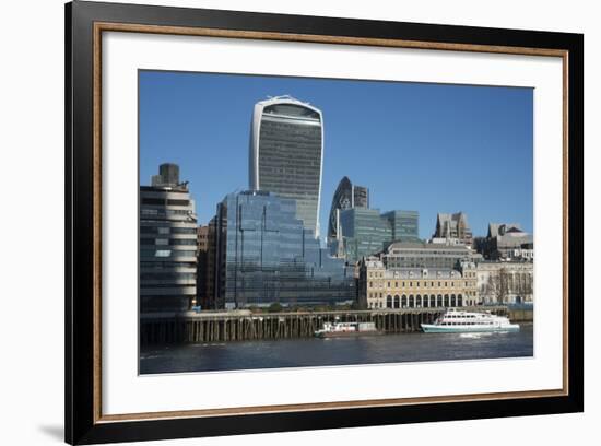 View of the City of London from the South Bank, London, England, United Kingdom, Europe-Ethel Davies-Framed Photographic Print