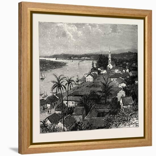 View of the City of Tuxpan from Observatory Hill, Looking West, Mexico, 1888-null-Framed Premier Image Canvas