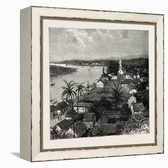 View of the City of Tuxpan from Observatory Hill, Looking West, Mexico, 1888-null-Framed Premier Image Canvas