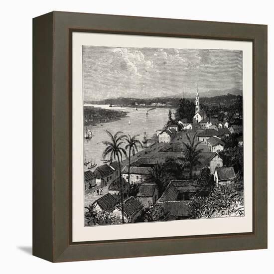 View of the City of Tuxpan from Observatory Hill, Looking West, Mexico, 1888-null-Framed Premier Image Canvas