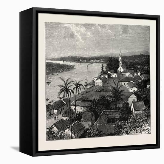 View of the City of Tuxpan from Observatory Hill, Looking West, Mexico, 1888-null-Framed Premier Image Canvas