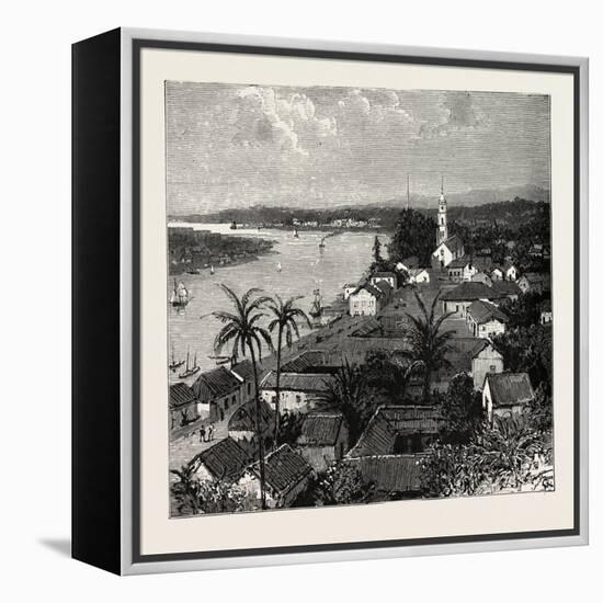 View of the City of Tuxpan from Observatory Hill, Looking West, Mexico, 1888-null-Framed Premier Image Canvas