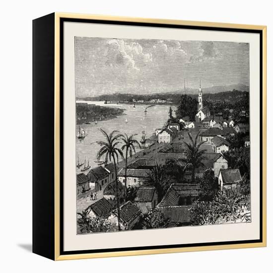 View of the City of Tuxpan from Observatory Hill, Looking West, Mexico, 1888-null-Framed Premier Image Canvas