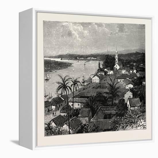 View of the City of Tuxpan from Observatory Hill, Looking West, Mexico, 1888-null-Framed Premier Image Canvas